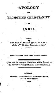Tapa de An apology for promoting Christianity in India