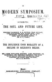 Tapa de A Modern Symposium: Subjects: the Soul and Future Life