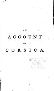 Tapa de An Account of Corsica,: The Journal of a Tour to that Island : and Memoirs of Pascal Paoli