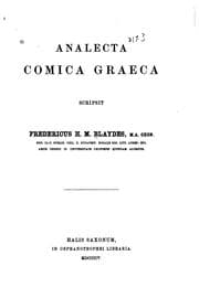 Tapa de Analecta comica graeca
