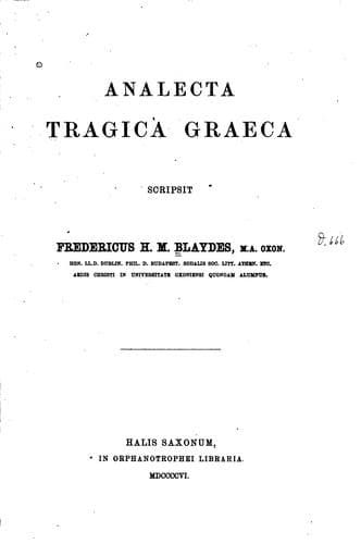 Tapa de Analecta tragica Graeca