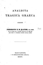 Tapa de Analecta tragica Graeca