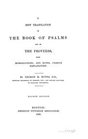Tapa de A New Translation of the Book of Psalms and of the Proverbs, with Introductions, and Notes ..
