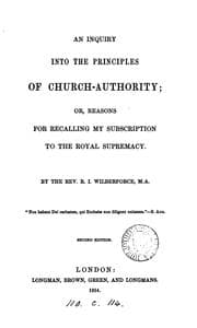 Tapa de An inquiry into the principles of Church-authority; or, Reasons for recalling my subscription to ..