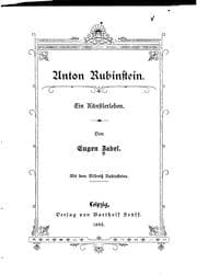 Tapa de Anton Rubinstein: Ein Künstlerleben