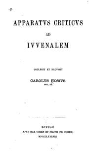 Tapa de Apparatus criticus ad Iuvenalem