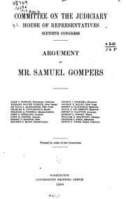 Tapa de Argument of Mr. Samuel Gompers ..