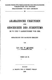 Tapa de Aramaeische Urkunden zur Geschichte des Judentums im VI und V Jahrhundert vor chr
