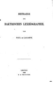 Tapa de Beitraege zur baktrischen Lexikographie