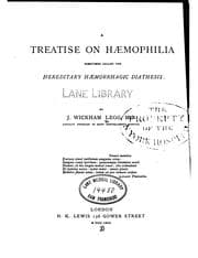 Tapa de A Treatise on haemophilia