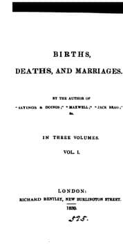 Tapa de Births, deaths, and marriages, by the author of 'Sayings & doings'