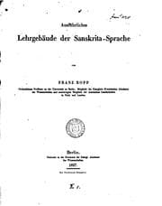 Tapa de Ausführliches Lehrgebäude der Sanskrita-Sprache