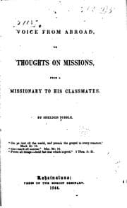 Tapa de A Voice from Abroad, Or, Thoughts on Missions, from a Missionary to His Classmates