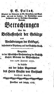 Tapa de Betrachtungen über die Beschaffenheit der Gebürge und Veränderungen der Erdkugel: Besonders in ..