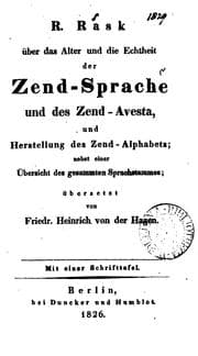 Tapa de Über das Alter und die Echtheit der Zend-Sprache und des Zend-Avesta und Herstellung des Zend ..