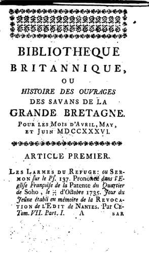 Tapa de Bibliotheque britannique