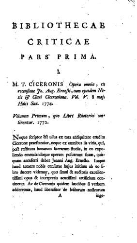 Tapa de Bibliotheca critica