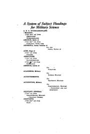 Tapa de A Tentative System of Subject Headings for the Literature of Military Science: Comp. for the Use ..