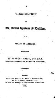 Tapa de A Vindication of Dr. Bell's System of Tuition, in a Series of Letters