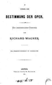 Tapa de Über dei Bestimmung der Oper: Ein akademischer Vortrag