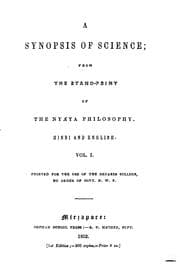 Tapa de A Synopsis of Science from the Stand-point of the Nyáya Philosophy: Hindi ..