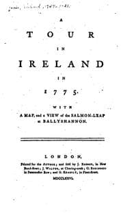Tapa de A Tour in Ireland in 1775: With a Map, and a View of the Salmon-leap at ..