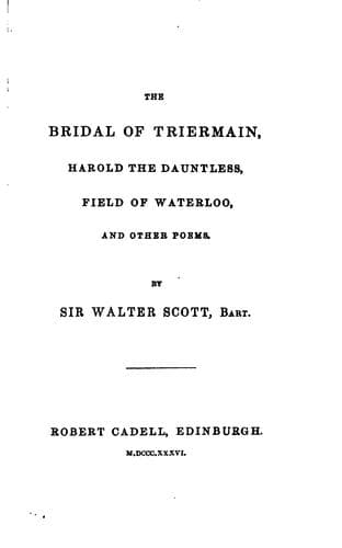 Tapa de The bridal of Triermain, Harold the dauntless, Field of Waterloo, and other poems