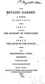Tapa de The Botanic Garden.: A Poem, in Two Parts. Part I. Containing The Economy of Vegetation. Part II ..