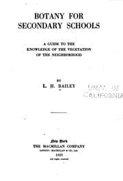 Tapa de Botany for Secondary Schools: A Guide to the Knowledge of the Vegetation of ..