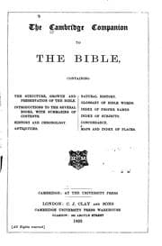 Tapa de The Cambridge Companion to the Bible: Containing the Structure, Growth and ..