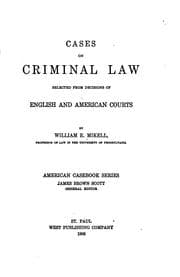 Tapa de Cases on Criminal Law: Selected from Decisions of English and American Courts