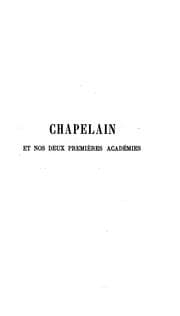 Tapa de Chapelain et nos deux premières académies