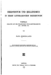 Tapa de Christentum und Hellenismus in ihren litterarischen Beziehungen