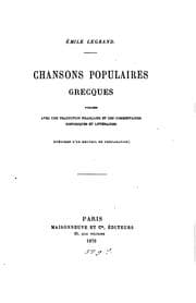Tapa de Chansons populaires grecques: publiées avec une traduction française et des commentaires ..