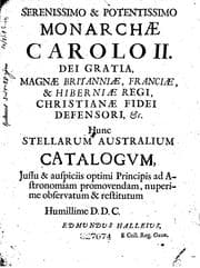 Tapa de Catalogus stellarum australium: sive, Supplementum catalogi Tychenici ..