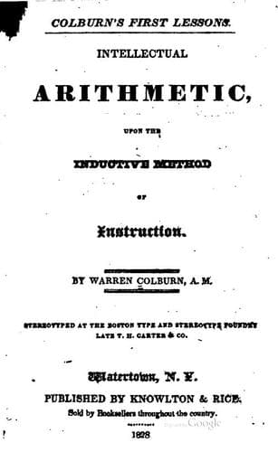 Tapa de Colburn's First Lessons: Intellectual Arithmetic, Upon the Inductive Method ..