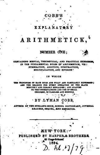 Tapa de Cobb's Explanatory Arithmetick, No. 1 ..