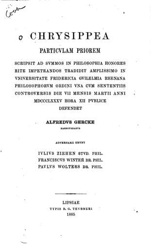 Tapa de Chrysippea particulam priorem