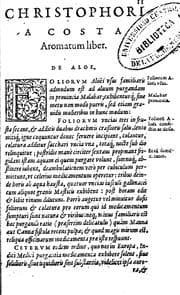 Tapa de Christophori a Costa ... Aromatum et medicamentorum in Orientali India ..