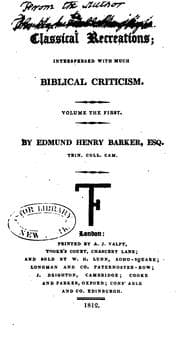 Tapa de Classical Recreations: Interspersed with Much Biblical Criticism
