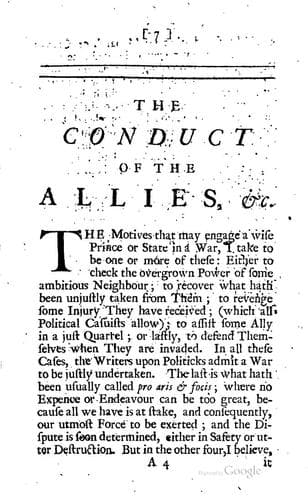 Tapa de The Conduct of the Allies, and of the Late Ministry, in Beginning and ...