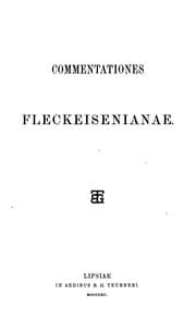 Tapa de Commentationes Fleckeisenianae