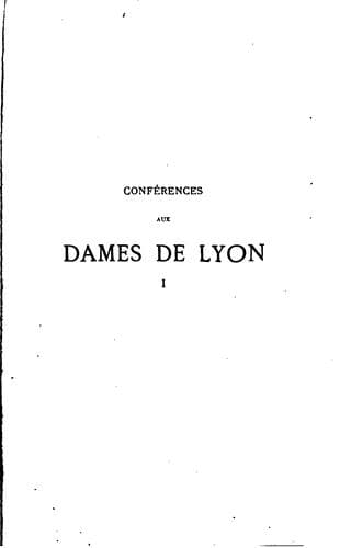 Tapa de Conférences aux dames de Lyon