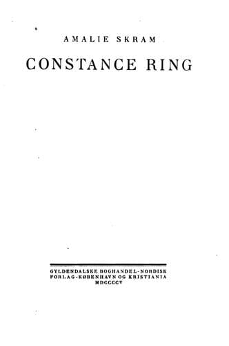 Tapa de Constance Ring: roman