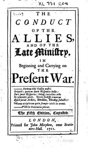 Tapa de The Conduct of the Allies, and of the Late Ministry, in Beginning and ...