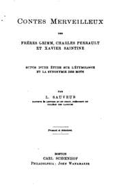 Tapa de Contes Merveilleux des frères Grimm: Charles Perrault et Xavier Saintine