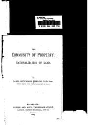 Tapa de The Community of Property: Nationalization of Land