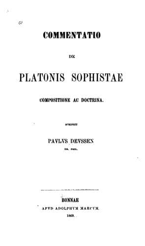 Tapa de Commentatio de Platonis Sophistae compositione ac doctrina
