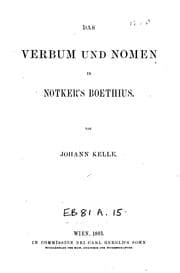 Tapa de Das Verbum und Nomen in Notker's Boethius