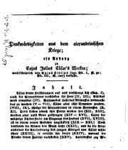 Tapa de Denkwürdigkeiten aus dem Alexandrinischen Kriege: Ein Anhang zu Cajus Julius Cäsar's Werken